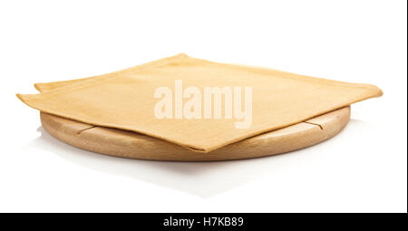 pizza board and napkin isolated on white background Stock Photo