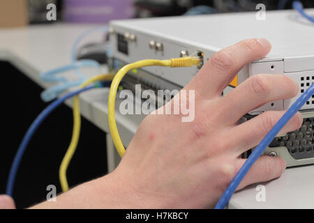 IT Engineer testing network server Stock Photo