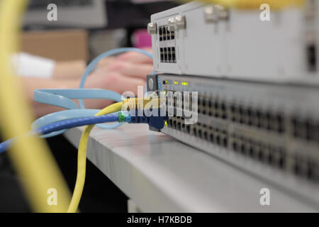 IT Engineer testing network server Stock Photo