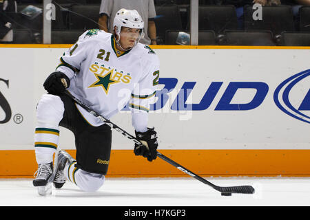 March 31, 2011; San Jose, CA, USA;  Dallas Stars left wing Loui Eriksson (21) warms up before the game against the San Jose Sharks at HP Pavilion.  San Jose defeated Dallas 6-0. Stock Photo