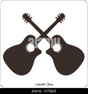 Isolated pair of guitars on a white background, Vector illustration Stock Vector