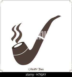 Isolated hipster smoking pipe icon on a white background, Vector illustration Stock Vector