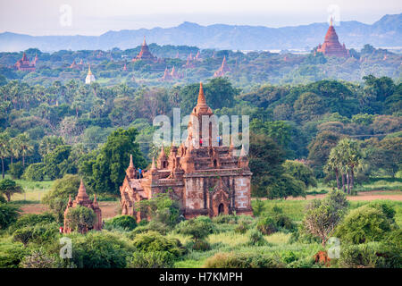 Countless pagodas of ancient city of Bagan in Burma Stock Photo