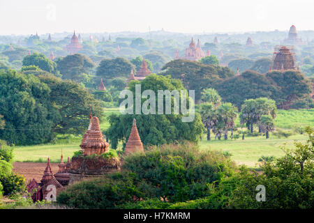 Countless pagodas of ancient city of Bagan in Burma Stock Photo