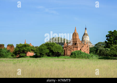 Countless pagodas of ancient city of Bagan in Burma Stock Photo