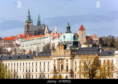 Government office, Prague Castle view, Presidential seat, Hradcany, Czech Republic Stock Photo