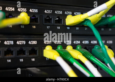 A close up view of an office computer server Stock Photo