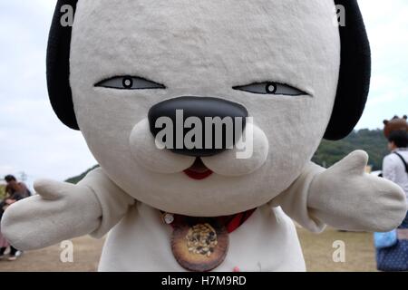 Japanese mascot characters at the Yuru-Kyara Grand Prix on November 6, 2016, in Matsuyama, Japan. Cuddly cute mascots are very popular in Japan and both companies and local authorities use them to promote their products and region. The Yuru-Kyara Grand Prix is an annual event, first held in 2010, that brings together over 1000 mascots from all over the country. Visitors to the event are able to vote for their favourite character and each year a winner is chosen. © Rod Walters/AFLO/Alamy Live News Stock Photo