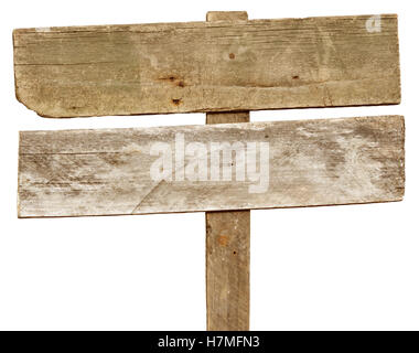 Wooden sign isolated on white Stock Photo