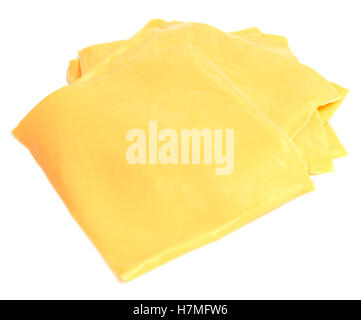 slices of cheese isolated on white background Stock Photo
