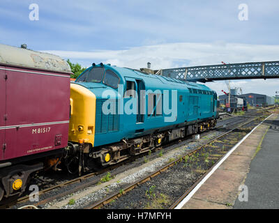 Diesel Locomotive Class 37 at Embassy & Bolton Abbey Steam Railway, near Skipton North Yorkshire UK Stock Photo