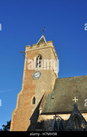 Tower of St Andrew's Church, Ringstead, Norfolk, England, UK Stock Photo