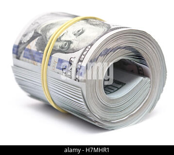 dollars roll isolated on white background Stock Photo