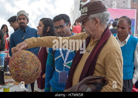 Mcleodganj, India. 06th Nov, 2016. Naseeruddin Shah, veteran film actor watching a lampshade as he arrived at TCV, Dharamshala where he attended the last day of 5th Dharamshala International film festival on Sunday. © Shailesh Bhatnagar/Pacific Press/Alamy Live News Stock Photo