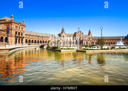 Plaza de espana (spain square) Seville, Andalusia, Spain, Europe. Traditional bridge detail. Stock Photo