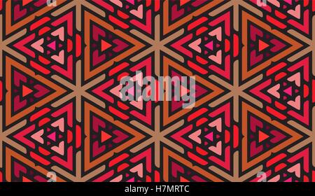 Vector Seamless Pink Shades Multicolor Triangle Ornaments Pattern Abstract Background Stock Vector