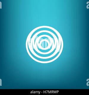 Vector Minimalistic Linear Water Ripple Circles Concentric Round Shape Logo in a Simple Modern Style Sign Stock Vector