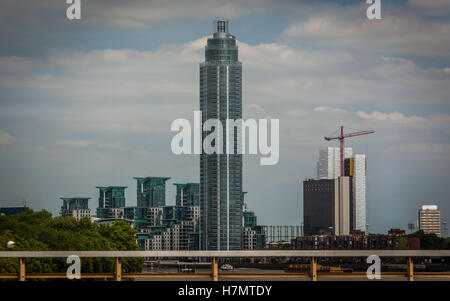 St George Wharf Tower by the river Thames in London Stock Photo