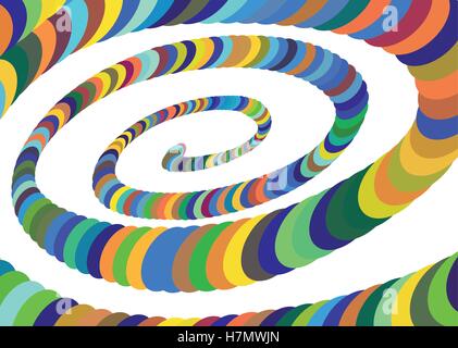 Colorful Abstract Spiral Converging to the Center. Elliptical Design Element. Vector Illustration Stock Vector