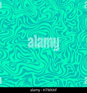 Natural green marble imitation seamless pattern. Trendy backdrop with blue acrylic drips on white background. Paint waves and vortexes stone texture. Stock Vector