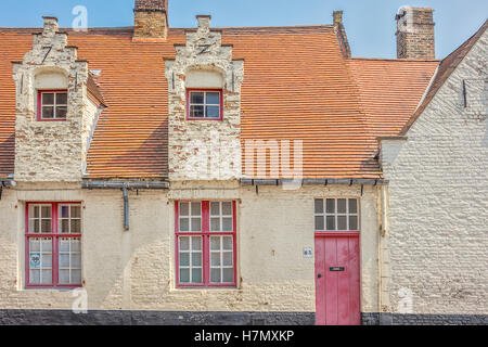 Traditional Local Houses Bruge Belgium Stock Photo