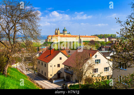 Melk with famous Benedictine Abbey in Austria Stock Photo