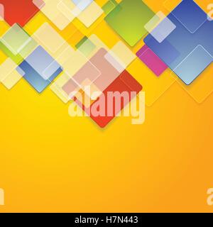Colorful glass squares abstract background. Vector geometric bright design Stock Vector
