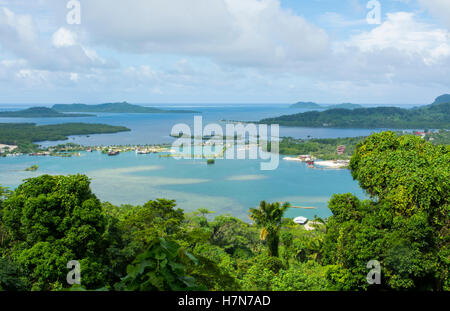 Sokehs Ridge Pohnpei Micronesia Kolonia main town from above at Sokehs Ridge Stock ...