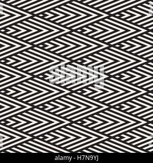 Vector Seamless Black and White Rhombus Stripes Pattern. Abstract Geometric Background Design Stock Vector