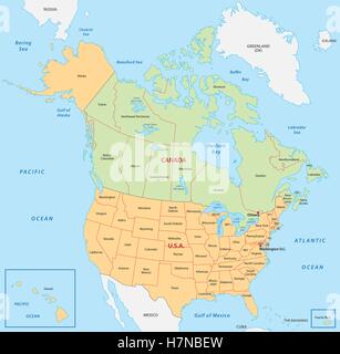 north america map Stock Vector