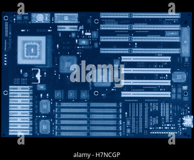 x-ray of computer mother board Stock Photo