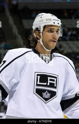 Los Angeles Kings defenseman Alec Martinez goes for the puck during the ...