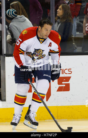 Dec 3, 2011; San Jose, CA, USA; Florida Panthers defenseman Ed Jovanovski (55) warms up before the game against the San Jose Sharks at HP Pavilion. Florida defeated San Jose 5-3. Stock Photo