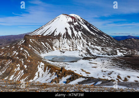 Mount Doom and the South Crater in the winter Tongariro Alpine Crossing, New Zealand Stock Photo