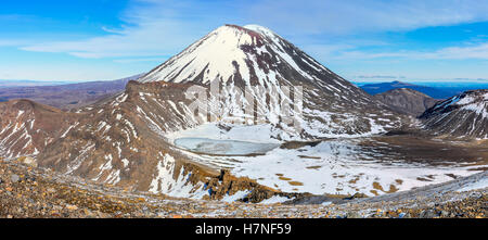 Mount Doom and the South Crater in the winter Tongariro Alpine Crossing, New Zealand Stock Photo