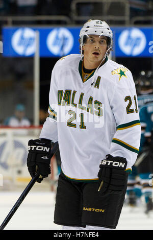Dec 8, 2011; San Jose, CA, USA; Dallas Stars left wing Loui Eriksson (21) skates off the ice after the game against the San Jose Sharks at HP Pavilion.  San Jose defeated Dallas 5-2. Stock Photo