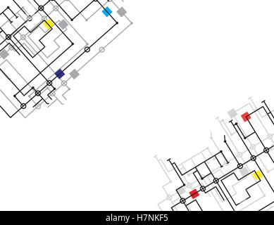 Abstract vector background with high tech circuit board. Microchip background. EPS10 vector Stock Vector