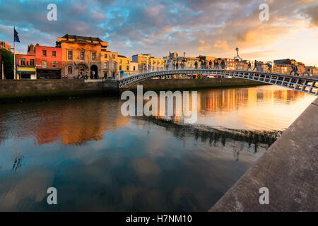 Ha'Penny Bridge, Dublin, Ireland. Stock Photo