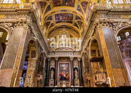 Church of San Gesu, baroque style. Historic center, Old Twon. Genoa. Mediterranean Sea. Liguria, Italy Europe Stock Photo