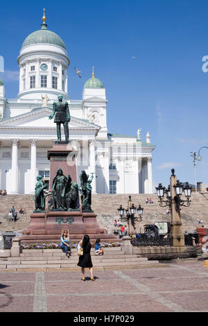 Statue of Alexander II, Senaatintori Helsinki Finland Stock Photo