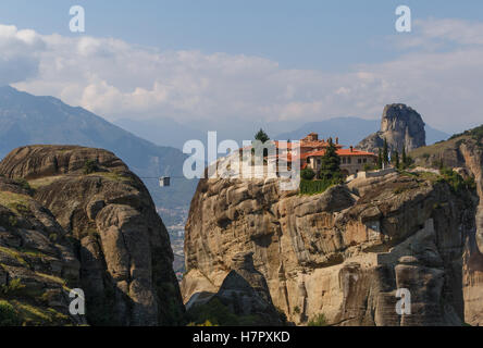 the Holy Trinity Monastery in Meteora, Greece Stock Photo