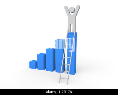 Man on the success ladder Stock Photo