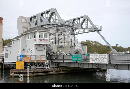 Mystic River highway bridge Connecticut USA Stock Photo