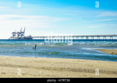 The Hadera Offshore Coal Unloading Terminal. Northern Israel Stock Photo