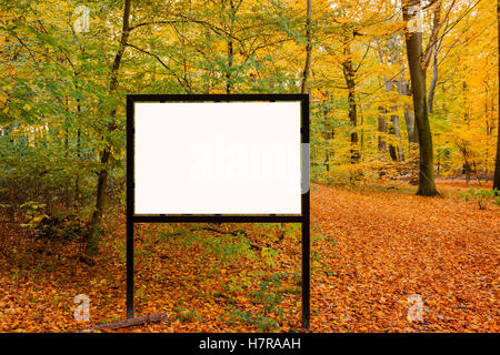 empty wooden billboard in the forest Stock Photo - Alamy