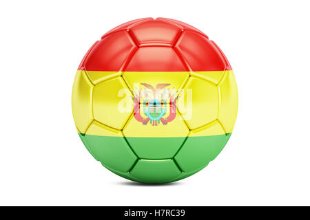 football ball with flag of Bolivia, 3D rendering Stock Photo