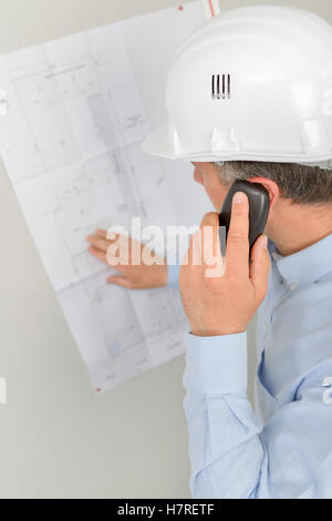 Architect making an important call Stock Photo
