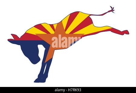 The Arizona Democrat party donkey flag over a white background Stock Vector