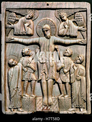 Crucifixion of Christ 11th Century ivory South Italy Italian ( Salerno) Stock Photo