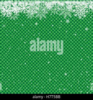 snow on green transparent background Stock Vector